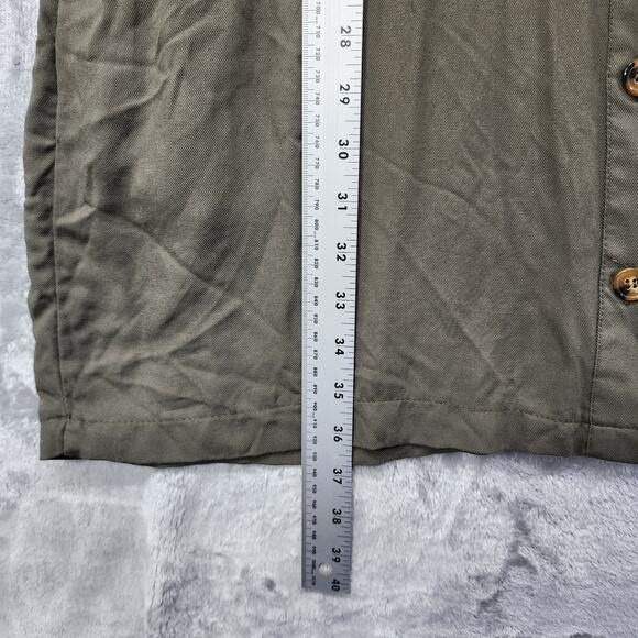 J for Justify Dress Womens XL Green Collared Short Sleeve Tie Waist Pockets - Picture 8 of 9